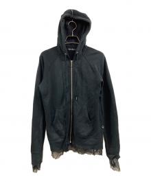 Hysteric Glamour（ヒステリックグラマー）の古着「裾レースジップパーカー」｜ブラック