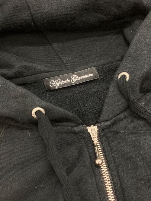 Hysteric Glamour（ヒステリックグラマー）Hysteric Glamour (ヒステリックグラマー) 裾レースジップパーカー ブラック サイズ:FREEの古着・服飾アイテム