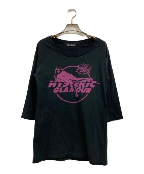 Hysteric Glamour（ヒステリックグラマー）Hysteric Glamour (ヒステリックグラマー) 7分袖カットソー ブラック サイズ:Freeの古着・服飾アイテム