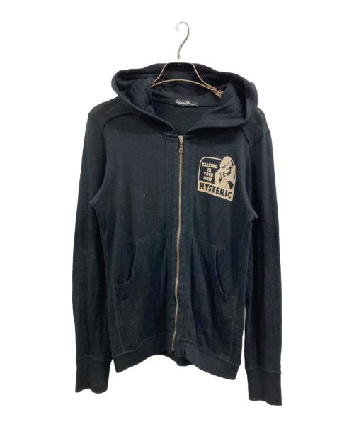 Hysteric Glamour（ヒステリックグラマー）Hysteric Glamour (ヒステリックグラマー) アンゴラ混ニットパーカー ブラック サイズ:FREEの古着・服飾アイテム