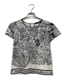 LEONARD FASHION（レオナールファッション）の古着「総柄Tシャツ」｜ブラック×ホワイト