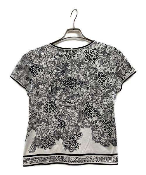LEONARD FASHION（レオナールファッション）LEONARD FASHION (レオナールファッション) 総柄Tシャツ ブラック×ホワイト サイズ:40の古着・服飾アイテム