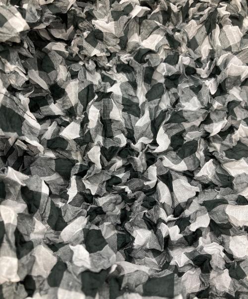 ISSEY MIYAKE me（イッセイ ミヤケ ミー）ISSEY MIYAKE me (イッセイ ミヤケ ミー) チェックブラウス ホワイト×ブラック サイズ:不明の古着・服飾アイテム