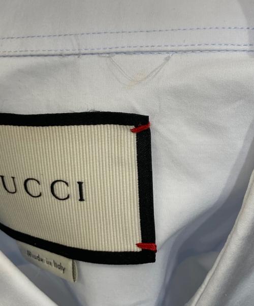 GUCCI（グッチ）GUCCI (グッチ) エンブロイダリーデューグシャツ ブルー サイズ:38/15の古着・服飾アイテム