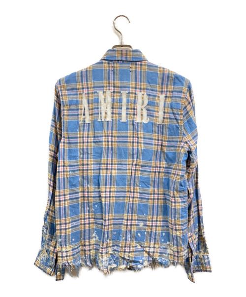 AMIRI（アミリ）AMIRI (アミリ) カットオフエッジ フランネルチェック ブルー サイズ:XSの古着・服飾アイテム