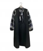 BLUE LABEL CRESTBRIDGEブルーレーベルクレストブリッジ）の古着「ドッキングジャンパースカートドレス」｜ブラック