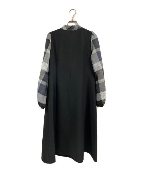 BLUE LABEL CRESTBRIDGE（ブルーレーベルクレストブリッジ）BLUE LABEL CRESTBRIDGE (ブルーレーベルクレストブリッジ) ドッキングジャンパースカートドレス ブラック サイズ:Ｍの古着・服飾アイテム