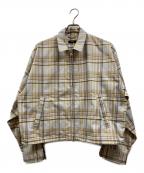 BEAMSビームス）の古着「Short Check Zip Blouson」｜ブルー×ベージュ