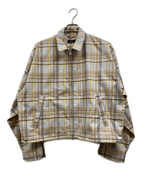 BEAMS（ビームス）BEAMS (ビームス) Short Check Zip Blouson ブルー×ベージュ サイズ:Mの古着・服飾アイテム