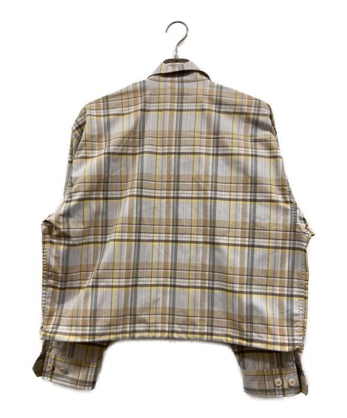 BEAMS（ビームス）BEAMS (ビームス) Short Check Zip Blouson ブルー×ベージュ サイズ:Mの古着・服飾アイテム