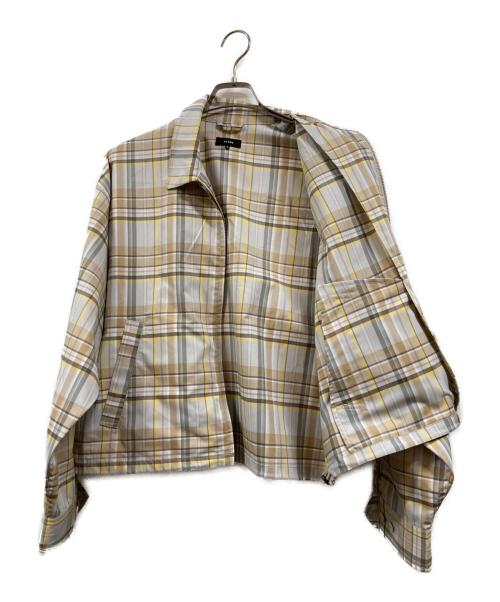 BEAMS（ビームス）BEAMS (ビームス) Short Check Zip Blouson ブルー×ベージュ サイズ:Mの古着・服飾アイテム