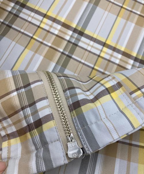 BEAMS（ビームス）BEAMS (ビームス) Short Check Zip Blouson ブルー×ベージュ サイズ:Mの古着・服飾アイテム