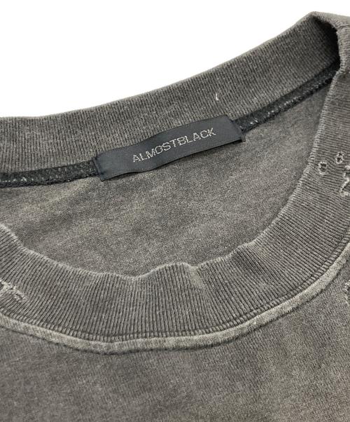 ALMOSTBLACK（オールモストブラック）ALMOSTBLACK (オールモストブラック) ダメージ加工Tシャツ ブラック サイズ:2の古着・服飾アイテム