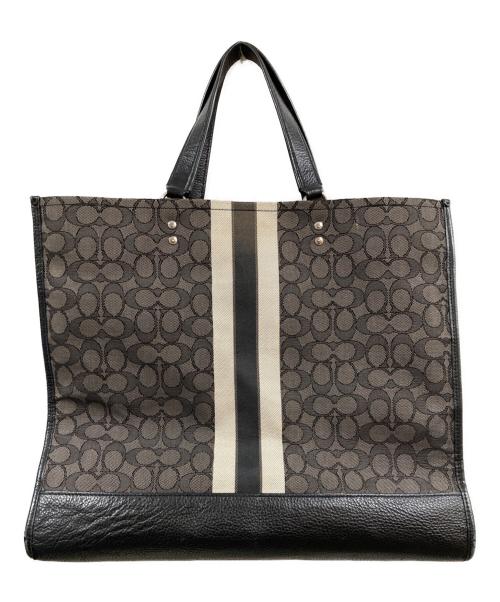 COACH（コーチ）COACH (コーチ) シグネチャー ジャカード ウィズ ストライプ アンド コーチ パッチ ブラウンの古着・服飾アイテム