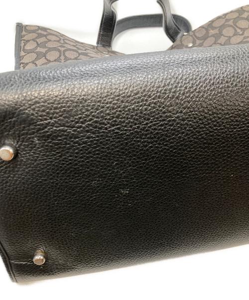 COACH（コーチ）COACH (コーチ) シグネチャー ジャカード ウィズ ストライプ アンド コーチ パッチ ブラウンの古着・服飾アイテム