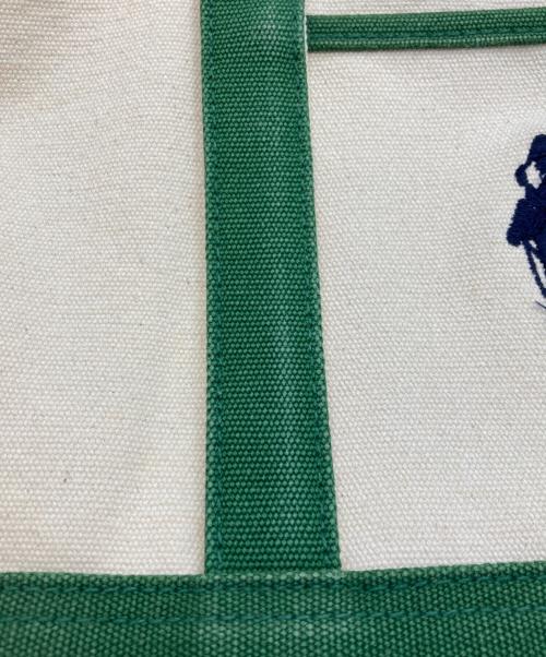 RALPH LAUREN（ラルフローレン）RALPH LAUREN (ラルフローレン) トートバッグ アイボリー×グリーンの古着・服飾アイテム
