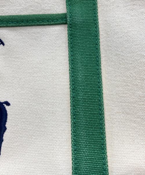 RALPH LAUREN（ラルフローレン）RALPH LAUREN (ラルフローレン) トートバッグ アイボリー×グリーンの古着・服飾アイテム