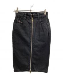 DIESEL（ディーゼル）の古着「DE-PENCIL-ZIPデニムスカート」｜ブラック