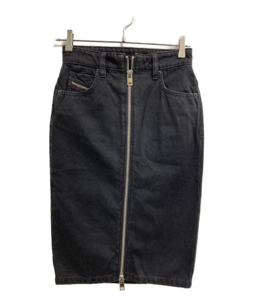 DIESEL（ディーゼル）DIESEL (ディーゼル) DE-PENCIL-ZIPデニムスカート ブラック サイズ:24の古着・服飾アイテム