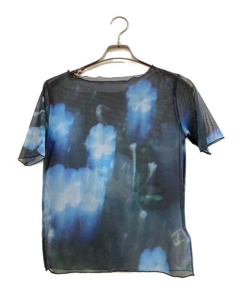 sahara（サハラ）sahara (サハラ) Half Sleeve Sheer Top ブルー サイズ:FREEの古着・服飾アイテム