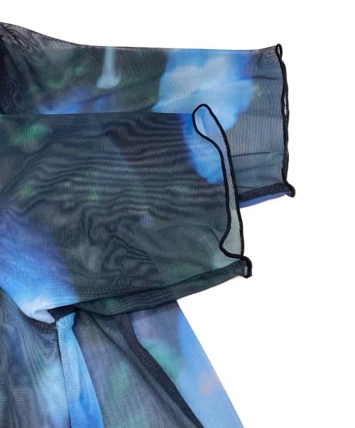 sahara（サハラ）sahara (サハラ) Half Sleeve Sheer Top ブルー サイズ:FREEの古着・服飾アイテム