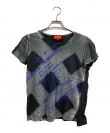 Vivienne Westwood RED LABEL（ヴィヴィアンウエストウッドレッドレーベル）の古着「テキストプリントカットソー」｜ブラック