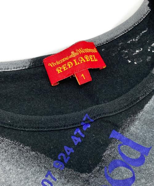 Vivienne Westwood RED LABEL（ヴィヴィアンウエストウッドレッドレーベル）Vivienne Westwood RED LABEL (ヴィヴィアンウエストウッドレッドレーベル) テキストプリントカットソー ブラック サイズ:1の古着・服飾アイテム