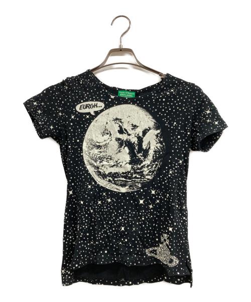 Vivienne Westwood RED LABEL CHOICE（ヴィヴィアンウエストウッドレッドレーベル チョイス）Vivienne Westwood RED LABEL CHOICE (ヴィヴィアンウエストウッドレッドレーベル チョイス) スペースグラフィックプリントTシャツ ブラック サイズ:1の古着・服飾アイテム