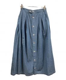 Engineered Garments（エンジニアド ガーメンツ）の古着「Tuck Skirt - 4.5oz Cotton Chambrayスカート」｜ブルー