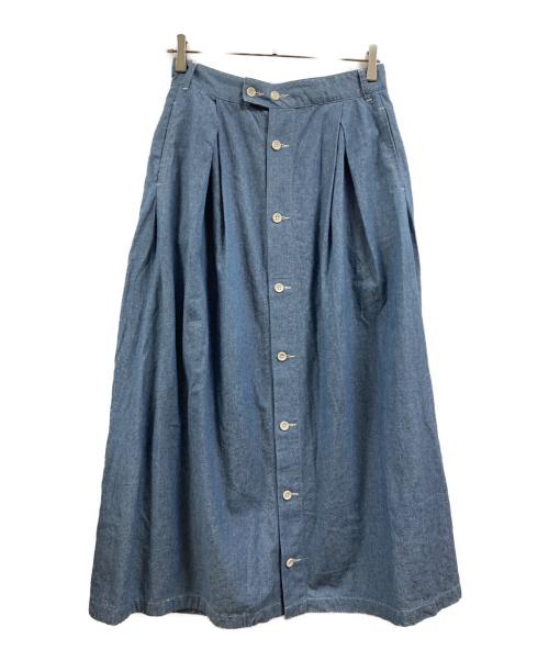 Engineered Garments（エンジニアド ガーメンツ）Engineered Garments (エンジニアド ガーメンツ) Tuck Skirt - 4.5oz Cotton Chambrayスカート ブルー サイズ:1の古着・服飾アイテム