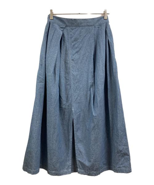 Engineered Garments（エンジニアド ガーメンツ）Engineered Garments (エンジニアド ガーメンツ) Tuck Skirt - 4.5oz Cotton Chambrayスカート ブルー サイズ:1の古着・服飾アイテム