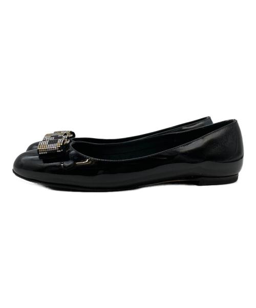 Salvatore Ferragamo（サルヴァトーレ フェラガモ）Salvatore Ferragamo (サルヴァトーレ フェラガモ) ヴァラリボンパンプス ブラック サイズ:25cmの古着・服飾アイテム