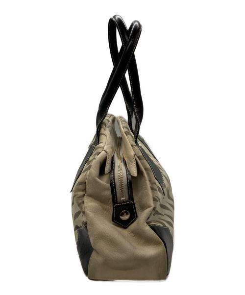 Vivienne Westwood（ヴィヴィアンウエストウッド）Vivienne Westwood (ヴィヴィアンウエストウッド) ヤスミンタイガー柄ハンドバッグ グレー×ブラックの古着・服飾アイテム