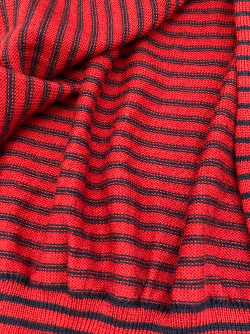 PRADA（プラダ）PRADA (プラダ) ボーダーカーディガン レッド サイズ:48の古着・服飾アイテム