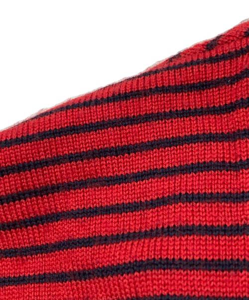 PRADA（プラダ）PRADA (プラダ) ボーダーカーディガン レッド サイズ:48の古着・服飾アイテム