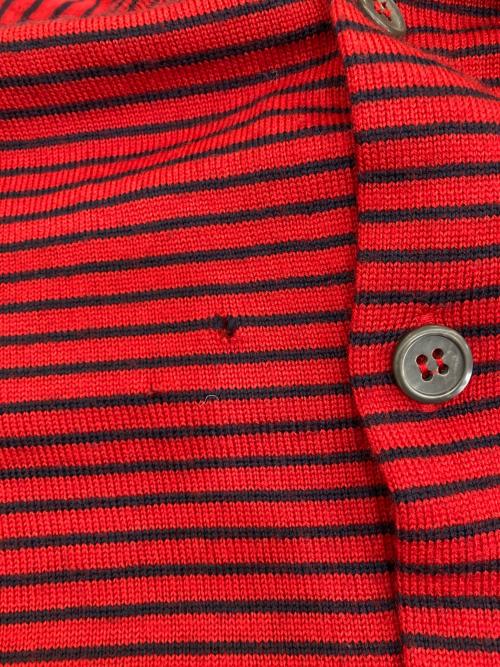 PRADA（プラダ）PRADA (プラダ) ボーダーカーディガン レッド サイズ:48の古着・服飾アイテム