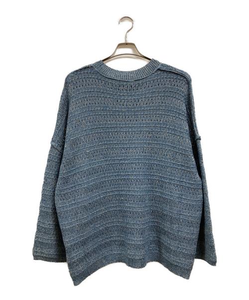 glamb（グラム）glamb (グラム) グリッターオープンワークニット ブルー サイズ:Lの古着・服飾アイテム