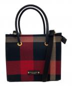 BLUE LABEL CRESTBRIDGEブルーレーベルクレストブリッジ）の古着「2WAYバッグ」｜ブラック×レッド