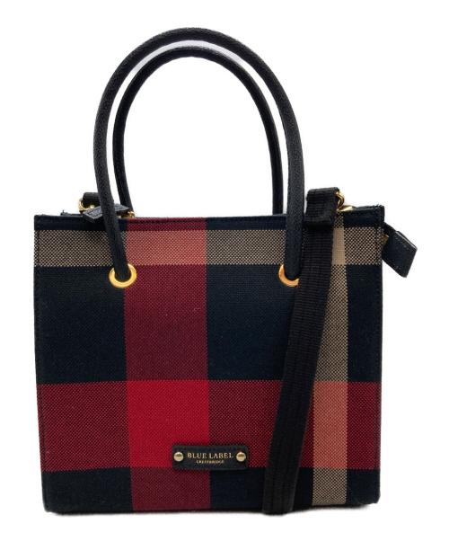 BLUE LABEL CRESTBRIDGE（ブルーレーベルクレストブリッジ）BLUE LABEL CRESTBRIDGE (ブルーレーベルクレストブリッジ) 2WAYバッグ ブラック×レッドの古着・服飾アイテム
