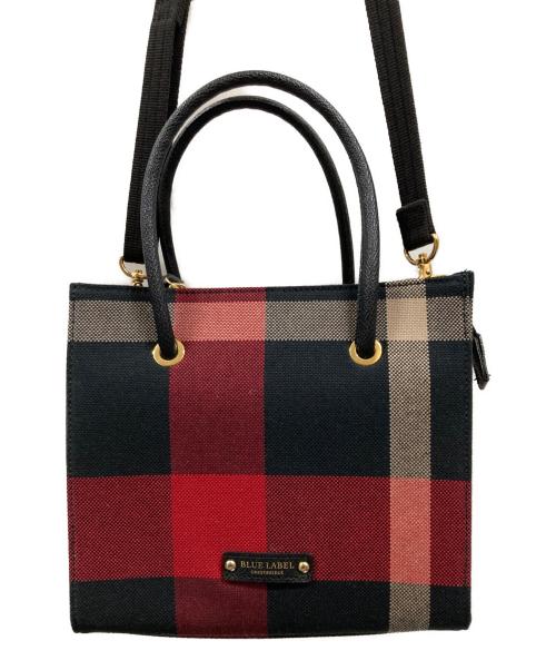 BLUE LABEL CRESTBRIDGE（ブルーレーベルクレストブリッジ）BLUE LABEL CRESTBRIDGE (ブルーレーベルクレストブリッジ) 2WAYバッグ ブラック×レッドの古着・服飾アイテム