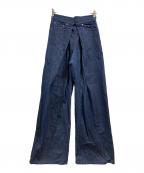 JOHN LAWRENCE SULLIVANジョン ローレンス サリバン）の古着「WASHED DENIM SUPER WIDE PANTS」｜インディゴ