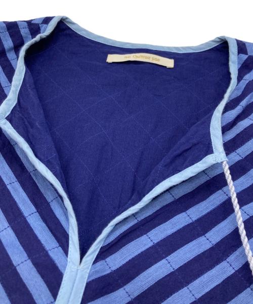 ne quittez pas（ヌキテパ）ne quittez pas (ヌキテパ) Cotton Voile Stripe Gather Dress ブルー サイズ:Mの古着・服飾アイテム