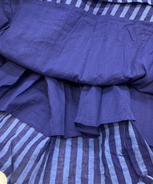 ne quittez pas（ヌキテパ）ne quittez pas (ヌキテパ) Cotton Voile Stripe Gather Dress ブルー サイズ:Mの古着・服飾アイテム