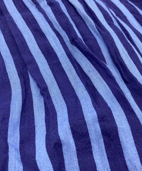 ne quittez pas（ヌキテパ）ne quittez pas (ヌキテパ) Cotton Voile Stripe Gather Dress ブルー サイズ:Mの古着・服飾アイテム