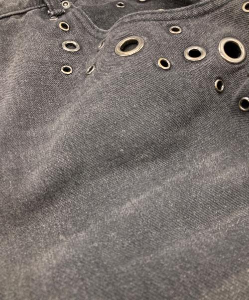 ANTIMID（アンチミッド）ANTIMID (アンチミッド) ハトメスタッズバギーデニムパンツ ブラック サイズ:Ｌの古着・服飾アイテム