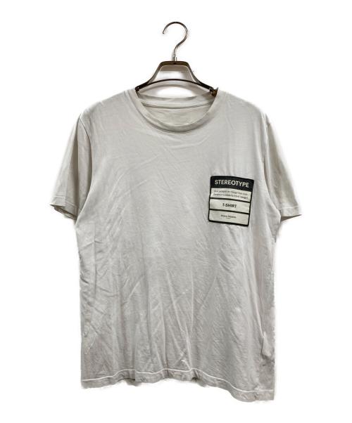 Maison Margiela（メゾンマルジェラ）Maison Margiela (メゾンマルジェラ) ステレオタイプ クルーネック半袖Tシャツ ホワイト サイズ:44の古着・服飾アイテム