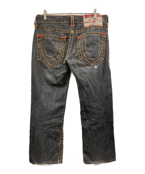 TRUE RELIGION（トゥルー レリジョン）TRUE RELIGION (トゥルー レリジョン) ブラックデニムフレアパンツ インディゴ サイズ:34の古着・服飾アイテム