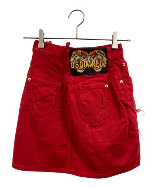 DSQUARED2（ディースクエアード）DSQUARED2 (ディースクエアード) ミニスカート レッド サイズ:Sの古着・服飾アイテム