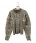 PLEATS PLEASE（プリーツプリーズ）の古着「総柄プリーツハイネックカットソー」｜ブラック×ベージュ