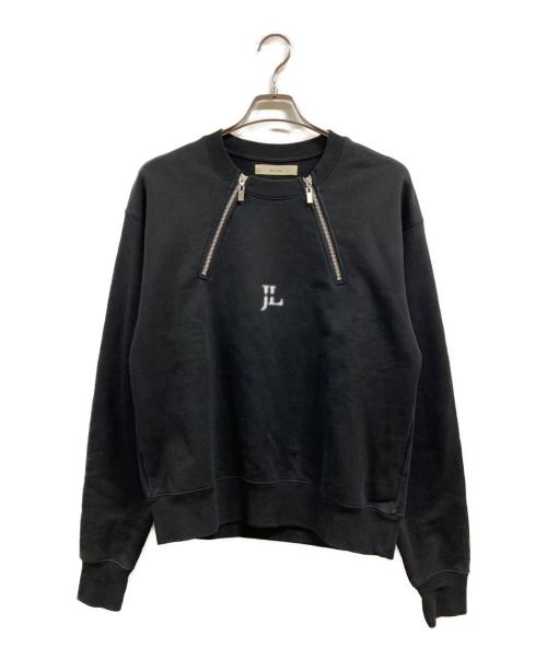 jent louis（ジェントルイス）JENT LOUIS (ジェントルイス) デュアルジップ ネック スウェット ブラック サイズ:Mの古着・服飾アイテム